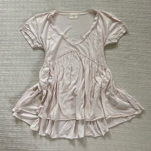 Anthropologie pink babydoll top